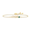 Thumbnail Image 1 of Lab-Created Emerald Zodiac Aries Bolo Bracelet 10K Yellow Gold 9.5"