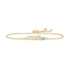 Thumbnail Image 1 of Swiss Blue Topaz Zodiac Aries Bolo Bracelet 10K Yellow Gold 9.5&quot;