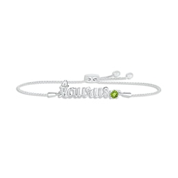 Peridot Zodiac Taurus Bolo Bracelet Sterling Silver 9.5"