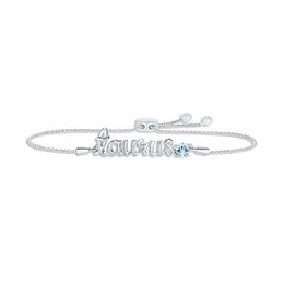 Aquamarine Zodiac Taurus Bolo Bracelet Sterling Silver 9.5"