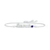 Thumbnail Image 1 of Blue Lab-Created Sapphire Zodiac Taurus Bolo Bracelet 10K White Gold 9.5&quot;
