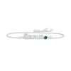 Thumbnail Image 1 of Lab-Created Emerald Zodiac Taurus Bolo Bracelet 10K White Gold 9.5&quot;