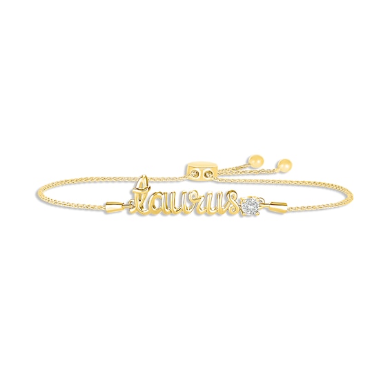 Lab-Created Sapphire Zodiac Taurus Bolo Bracelet 10K White Gold 9.5