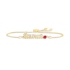 Thumbnail Image 1 of Lab-Created Ruby Zodiac Taurus Bolo Bracelet 10K Yellow Gold 9.5&quot;
