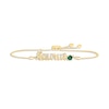 Thumbnail Image 0 of Lab-Created Emerald Zodiac Taurus Bolo Bracelet 10K Yellow Gold 9.5"