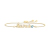 Thumbnail Image 1 of Swiss Blue Topaz Zodiac Taurus Bolo Bracelet 10K Yellow Gold 9.5"