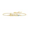 Thumbnail Image 1 of Aquamarine Zodiac Taurus Bolo Bracelet 10K Yellow Gold 9.5"