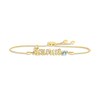 Thumbnail Image 0 of Aquamarine Zodiac Taurus Bolo Bracelet 10K Yellow Gold 9.5"