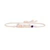 Thumbnail Image 1 of Blue Lab-Created Sapphire Zodiac Taurus Bolo Bracelet 10K Rose Gold 9.5&quot;