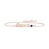 Thumbnail Image 0 of Blue Lab-Created Sapphire Zodiac Taurus Bolo Bracelet 10K Rose Gold 9.5"