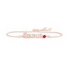 Thumbnail Image 0 of Lab-Created Ruby Zodiac Taurus Bolo Bracelet 10K Rose Gold 9.5"