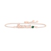Thumbnail Image 0 of Lab-Created Emerald Zodiac Taurus Bolo Bracelet 10K Rose Gold 9.5"