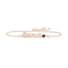 Thumbnail Image 1 of Garnet Zodiac Taurus Bolo Bracelet 10K Rose Gold 9.5"