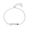 Thumbnail Image 1 of Lab-Created Emerald Zodiac Gemini Bolo Bracelet Sterling Silver 9.5&quot;