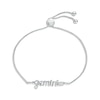 Thumbnail Image 1 of White Lab-Created Sapphire Zodiac Gemini Bolo Bracelet 10K White Gold 9.5"