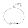 Thumbnail Image 0 of Blue Lab-Created Sapphire Zodiac Gemini Bolo Bracelet 10K White Gold 9.5"