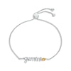 Thumbnail Image 1 of Citrine Zodiac Gemini Bolo Bracelet 10K White Gold 9.5&quot;