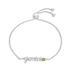 Thumbnail Image 1 of Peridot Zodiac Gemini Bolo Bracelet 10K White Gold 9.5&quot;