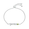 Thumbnail Image 0 of Peridot Zodiac Gemini Bolo Bracelet 10K White Gold 9.5"