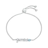 Thumbnail Image 1 of Swiss Blue Topaz Zodiac Gemini Bolo Bracelet 10K White Gold 9.5&quot;