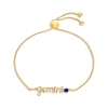 Thumbnail Image 0 of Blue Lab-Created Sapphire Zodiac Gemini Bolo Bracelet 10K Yellow Gold 9.5"