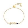 Thumbnail Image 1 of Blue Lab-Created Sapphire Zodiac Gemini Bolo Bracelet 10K Yellow Gold 9.5&quot;