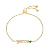 Lab-Created Emerald Zodiac Gemini Bolo Bracelet 10K Yellow Gold 9.5"