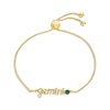 Thumbnail Image 1 of Lab-Created Emerald Zodiac Gemini Bolo Bracelet 10K Yellow Gold 9.5&quot;