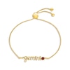 Thumbnail Image 1 of Garnet Zodiac Gemini Bolo Bracelet 10K Yellow Gold 9.5&quot;