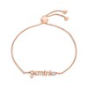 Thumbnail Image 0 of White Lab-Created Sapphire Zodiac Gemini Bolo Bracelet 10K Rose Gold 9.5"