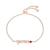 Thumbnail Image 1 of Lab-Created Ruby Zodiac Gemini Bolo Bracelet 10K Rose Gold 9.5"