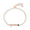 Thumbnail Image 1 of Lab-Created Emerald Zodiac Gemini Bolo Bracelet 10K Rose Gold 9.5&quot;