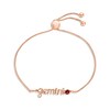 Thumbnail Image 1 of Garnet Zodiac Gemini Bolo Bracelet 10K Rose Gold 9.5&quot;
