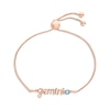 Thumbnail Image 1 of Swiss Blue Topaz Zodiac Gemini Bolo Bracelet 10K Rose Gold 9.5"