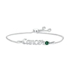 Thumbnail Image 0 of Lab-Created Emerald Zodiac Cancer Bolo Bracelet Sterling Silver 9.5"