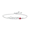 Thumbnail Image 1 of Lab-Created Ruby Zodiac Cancer Bolo Bracelet 10K White Gold 9.5&quot;