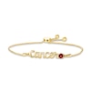 Thumbnail Image 1 of Garnet Zodiac Cancer Bolo Bracelet 10K Yellow Gold 9.5&quot;