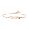Thumbnail Image 1 of Peridot Zodiac Cancer Bolo Bracelet 10K Rose Gold 9.5&quot;