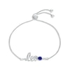 Thumbnail Image 0 of Blue Lab-Created Sapphire Zodiac Leo Bolo Bracelet Sterling Silver 9.5"