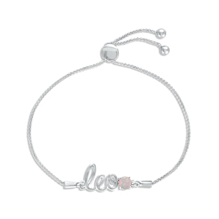 Lab-Created Opal Zodiac Leo Bolo Bracelet 10K White Gold 9.5"