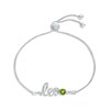 Thumbnail Image 1 of Peridot Zodiac Leo Bolo Bracelet 10K White Gold 9.5"