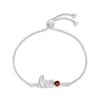 Thumbnail Image 1 of Garnet Zodiac Leo Bolo Bracelet 10K White Gold 9.5&quot;