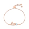 Thumbnail Image 1 of Aquamarine Zodiac Leo Bolo Bracelet 10K Rose Gold 9.5&quot;