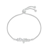 Thumbnail Image 1 of White Lab-Created Sapphire Zodiac Virgo Bolo Bracelet Sterling Silver 9.5&quot;