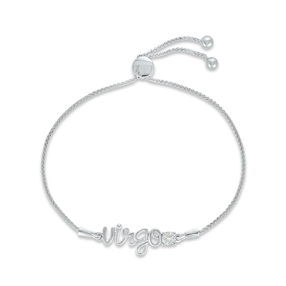 Lab-Created Sapphire Zodiac Virgo Bolo Bracelet Sterling Silver 9.5