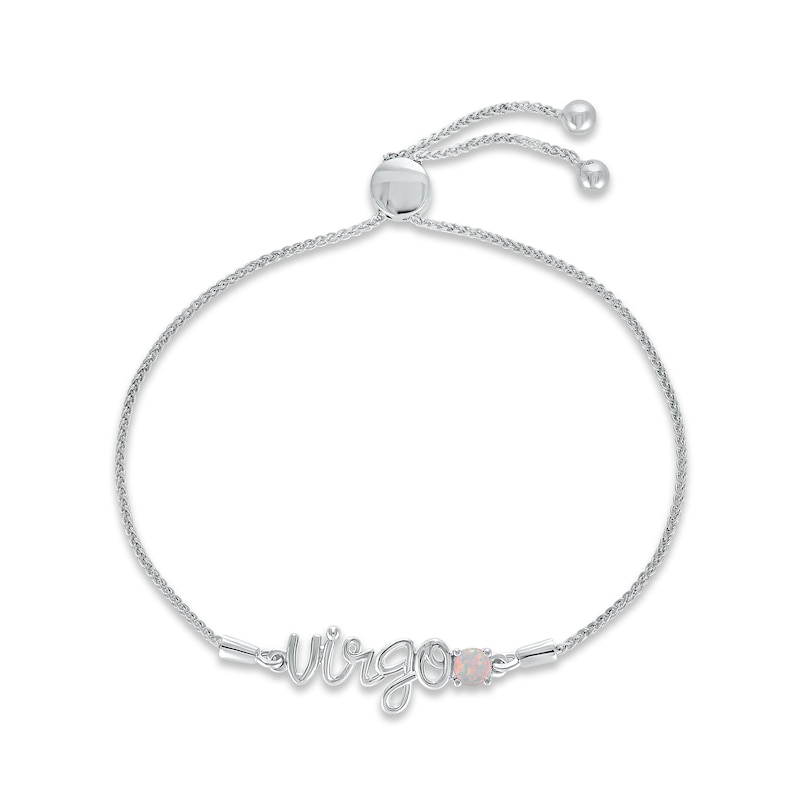 Lab-Created Opal Zodiac Virgo Bolo Bracelet Sterling Silver 9.5"