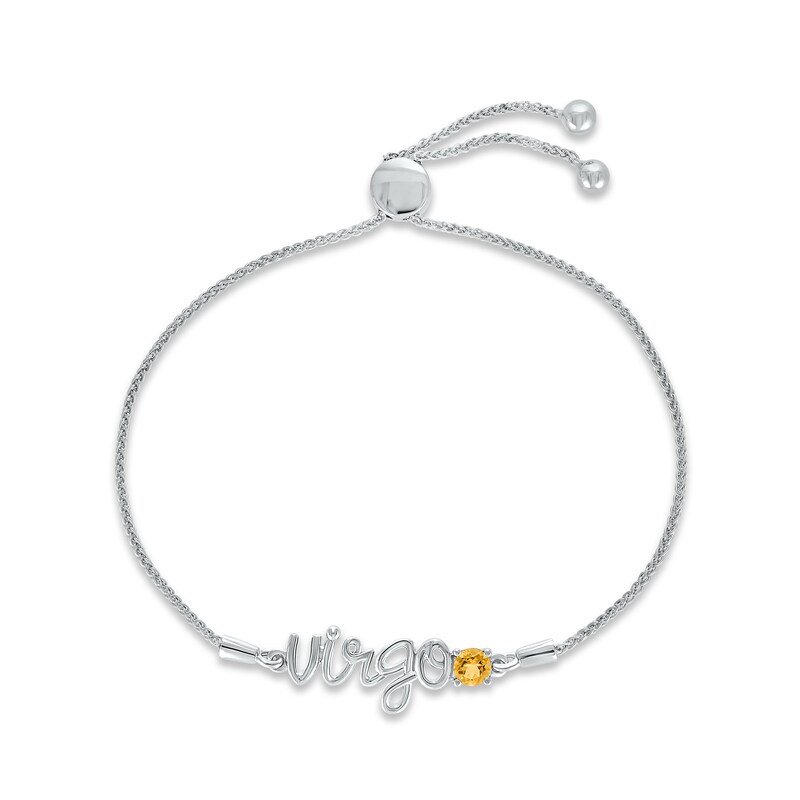 Main Image 1 of Citrine Zodiac Virgo Bolo Bracelet Sterling Silver 9.5&quot;
