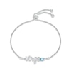 Thumbnail Image 1 of Swiss Blue Topaz Zodiac Virgo Bolo Bracelet Sterling Silver 9.5&quot;