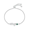 Thumbnail Image 1 of Lab-Created Emerald Zodiac Virgo Bolo Bracelet 10K White Gold 9.5"