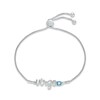 Thumbnail Image 1 of Swiss Blue Topaz Zodiac Virgo Bolo Bracelet 10K White Gold 9.5&quot;